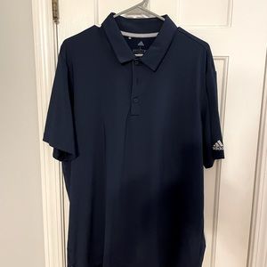 Large, Adidas golf polo, performance fabric, navy